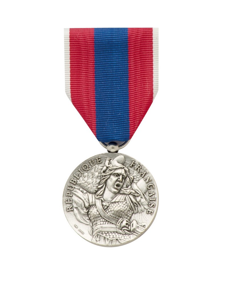 Médaille de la défense nationale argent. FRANCE Ruban NEUF plié 