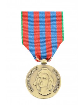 Médaille Commémorative Française Bronze Patiné